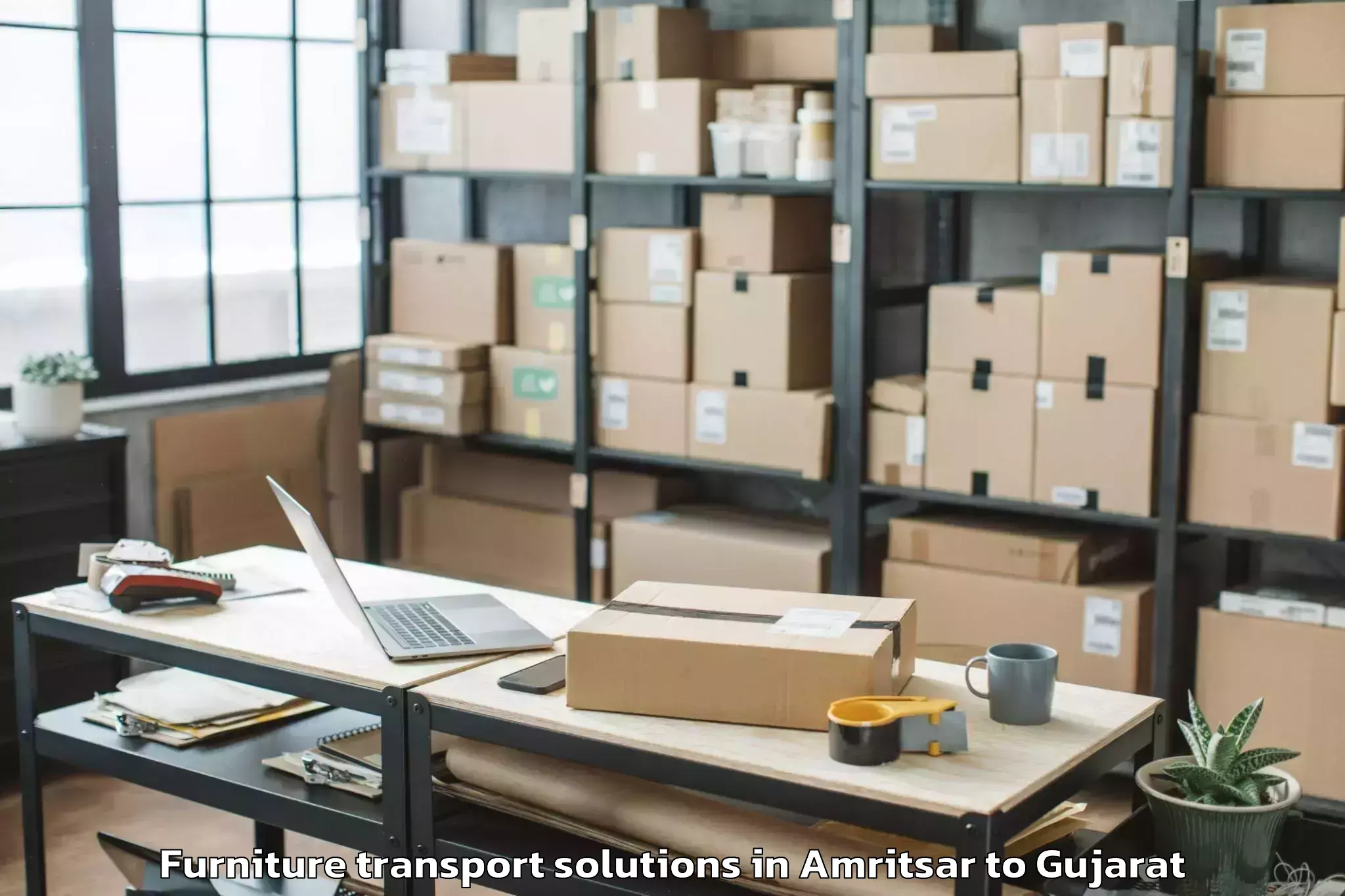 Professional Amritsar to Rajpipla Furniture Transport Solutions